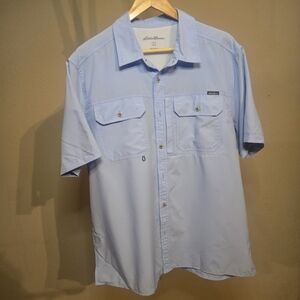 Eddie Bauer Sky Blue Casual Button Down Shirt